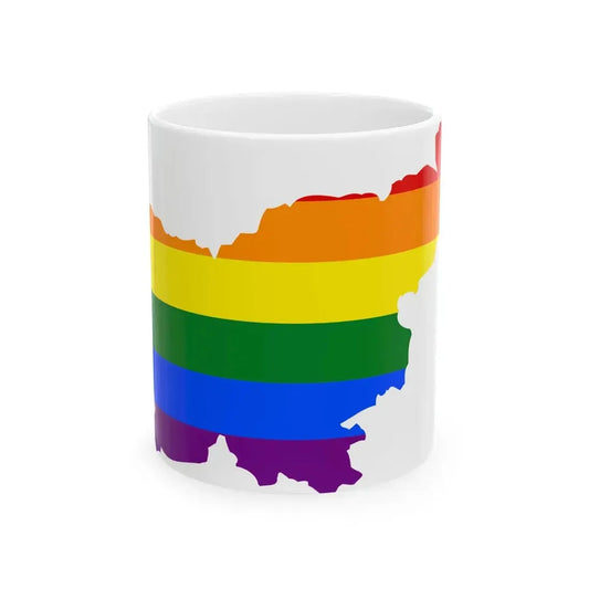 LGBT flag map of Slovenia (Slovenia) White Coffee Mug 11oz - Go Mug Yourself