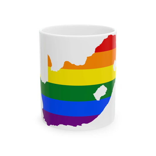 LGBT flag map of South Africa (South Africa) White Coffee Mug 11oz - Go Mug Yourself