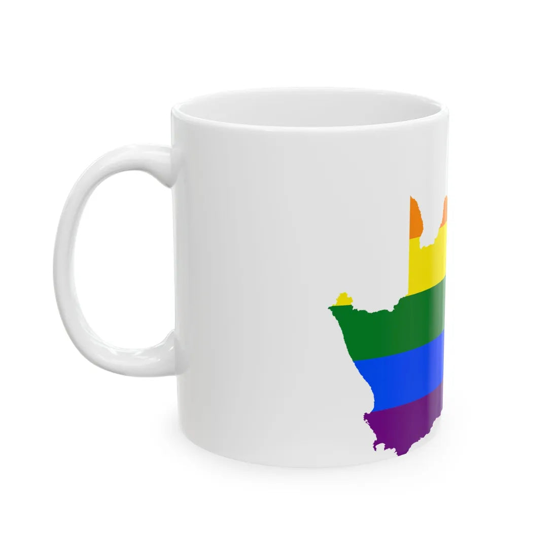 LGBT flag map of South Africa (South Africa) White Coffee Mug - Go Mug Yourself