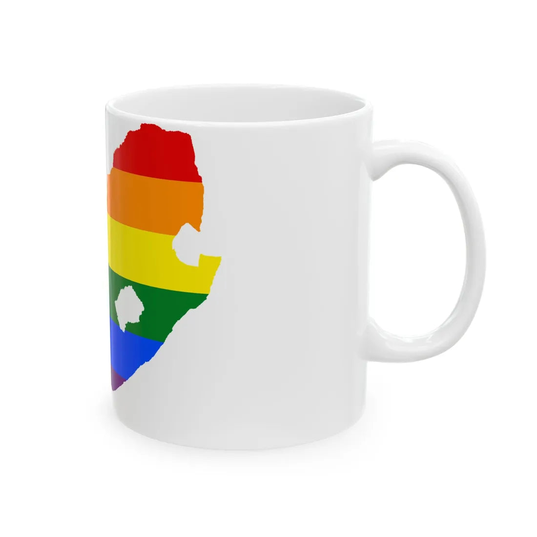 LGBT flag map of South Africa (South Africa) White Coffee Mug - Go Mug Yourself