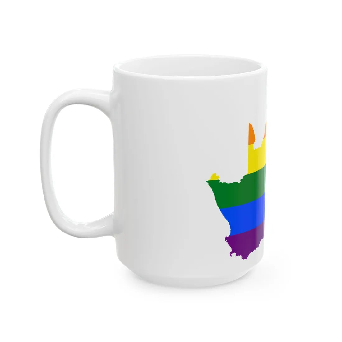 LGBT flag map of South Africa (South Africa) White Coffee Mug - Go Mug Yourself