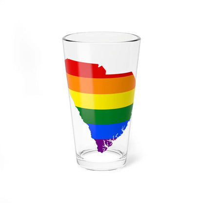LGBT flag map of South Carolina (United States) Pint Glass 16oz 16oz - Go Mug Yourself