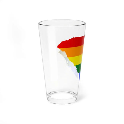 LGBT flag map of South Carolina (United States) Pint Glass 16oz - Go Mug Yourself
