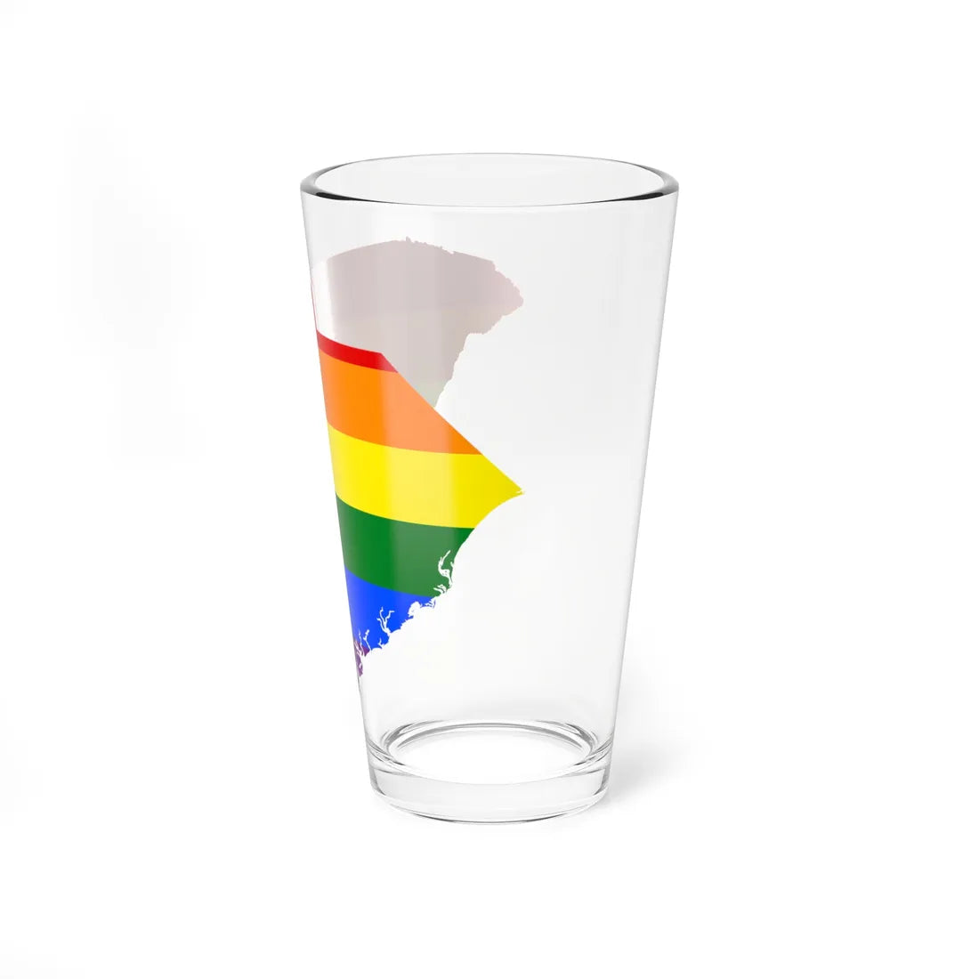 LGBT flag map of South Carolina (United States) Pint Glass 16oz - Go Mug Yourself