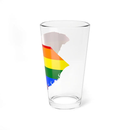 LGBT flag map of South Carolina (United States) Pint Glass 16oz - Go Mug Yourself