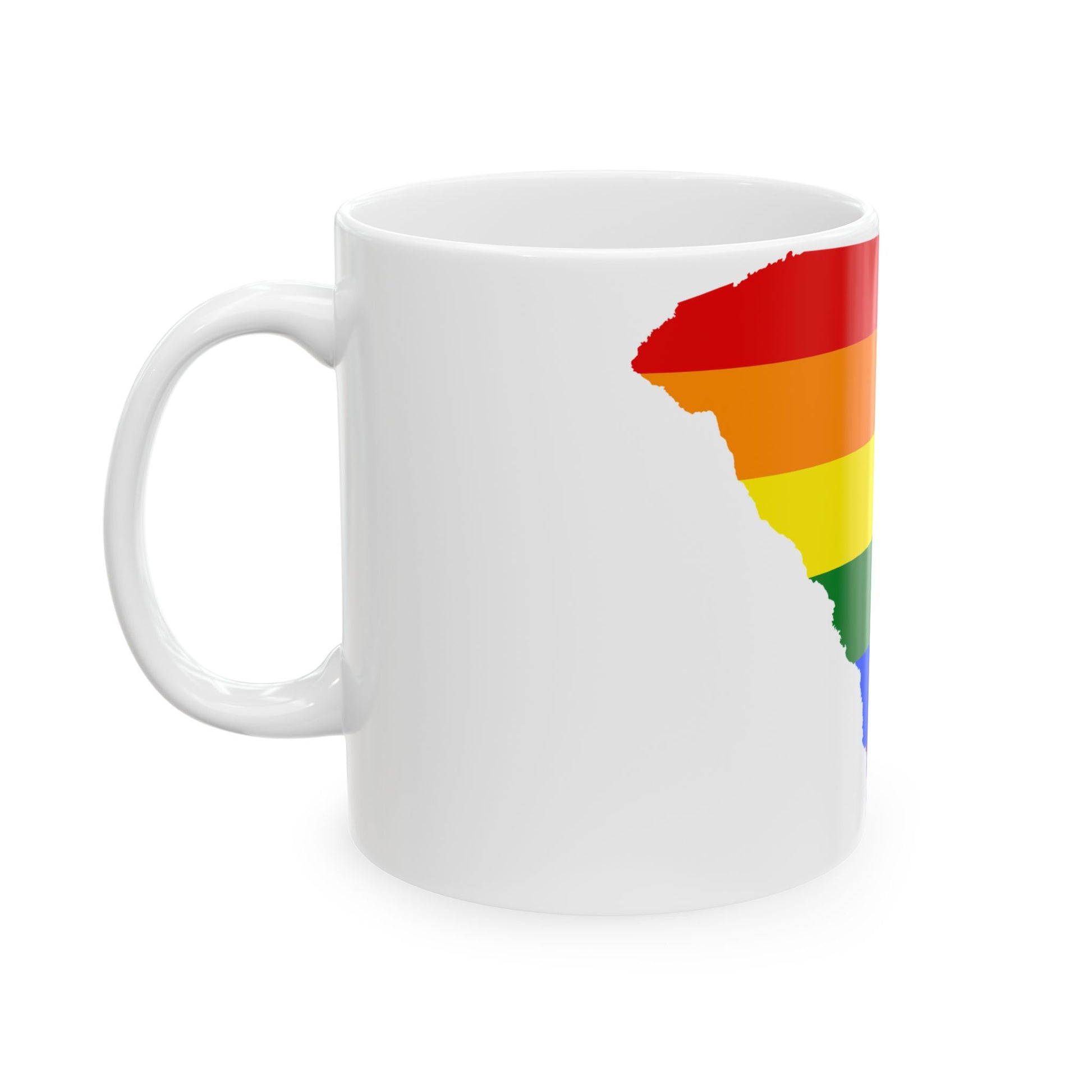 LGBT flag map of South Carolina (United States) White Coffee Mug-Go Mug Yourself