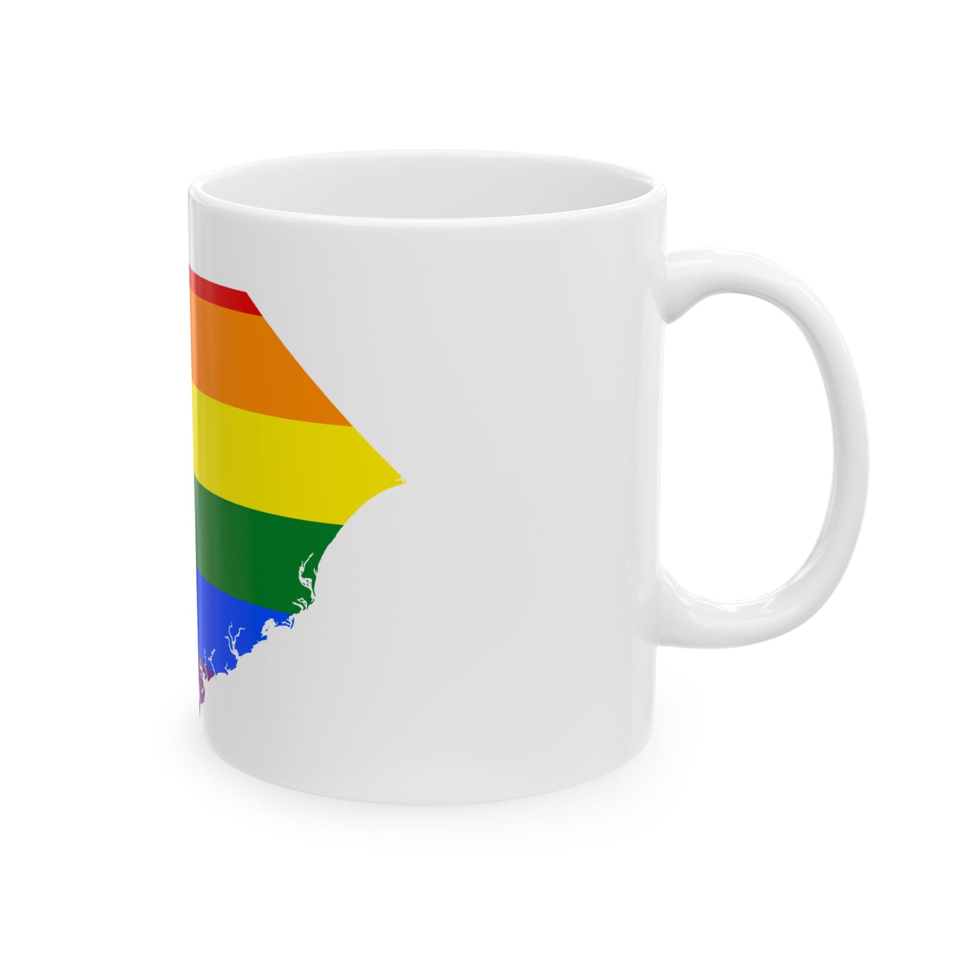 LGBT flag map of South Carolina (United States) White Coffee Mug-Go Mug Yourself