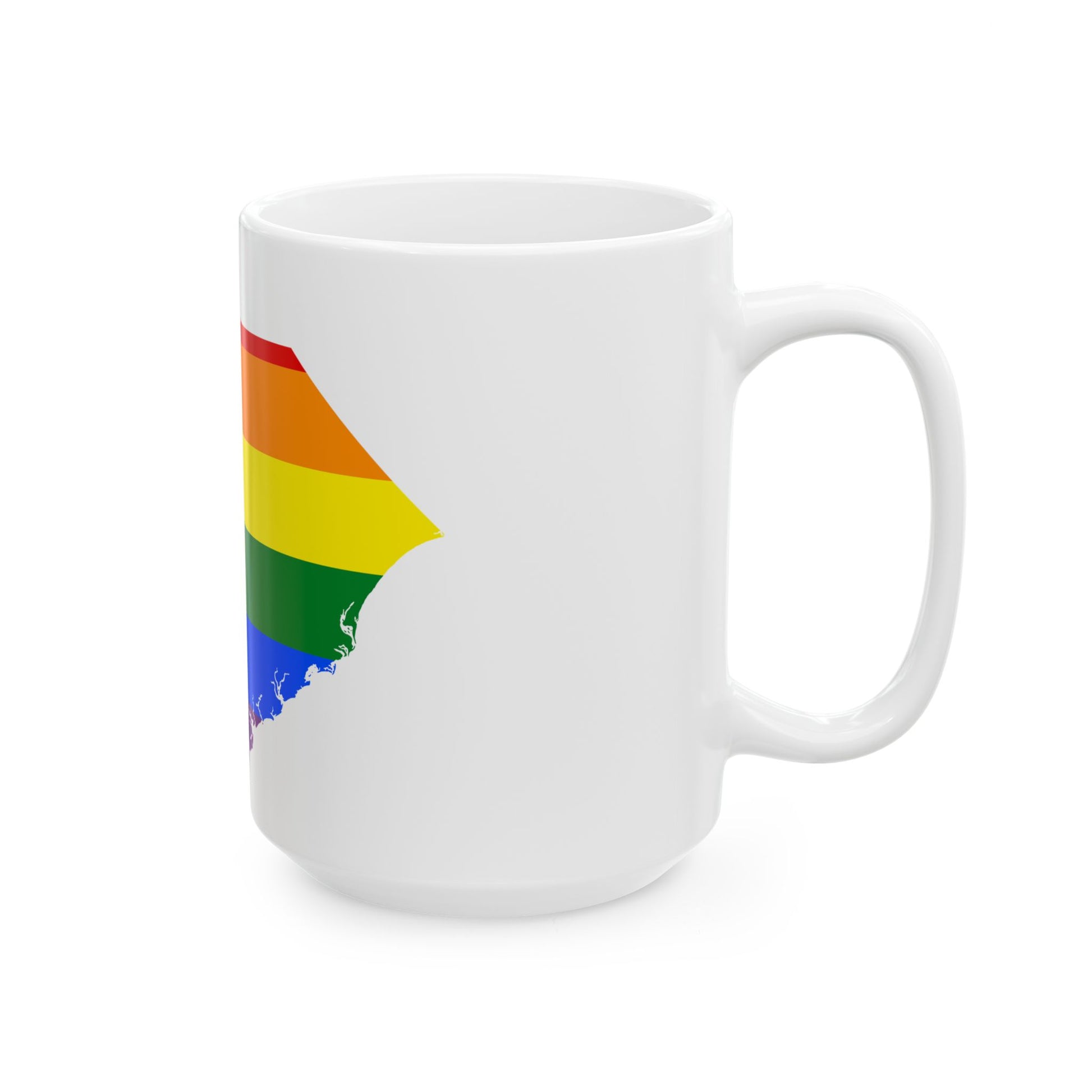 LGBT flag map of South Carolina (United States) White Coffee Mug-Go Mug Yourself