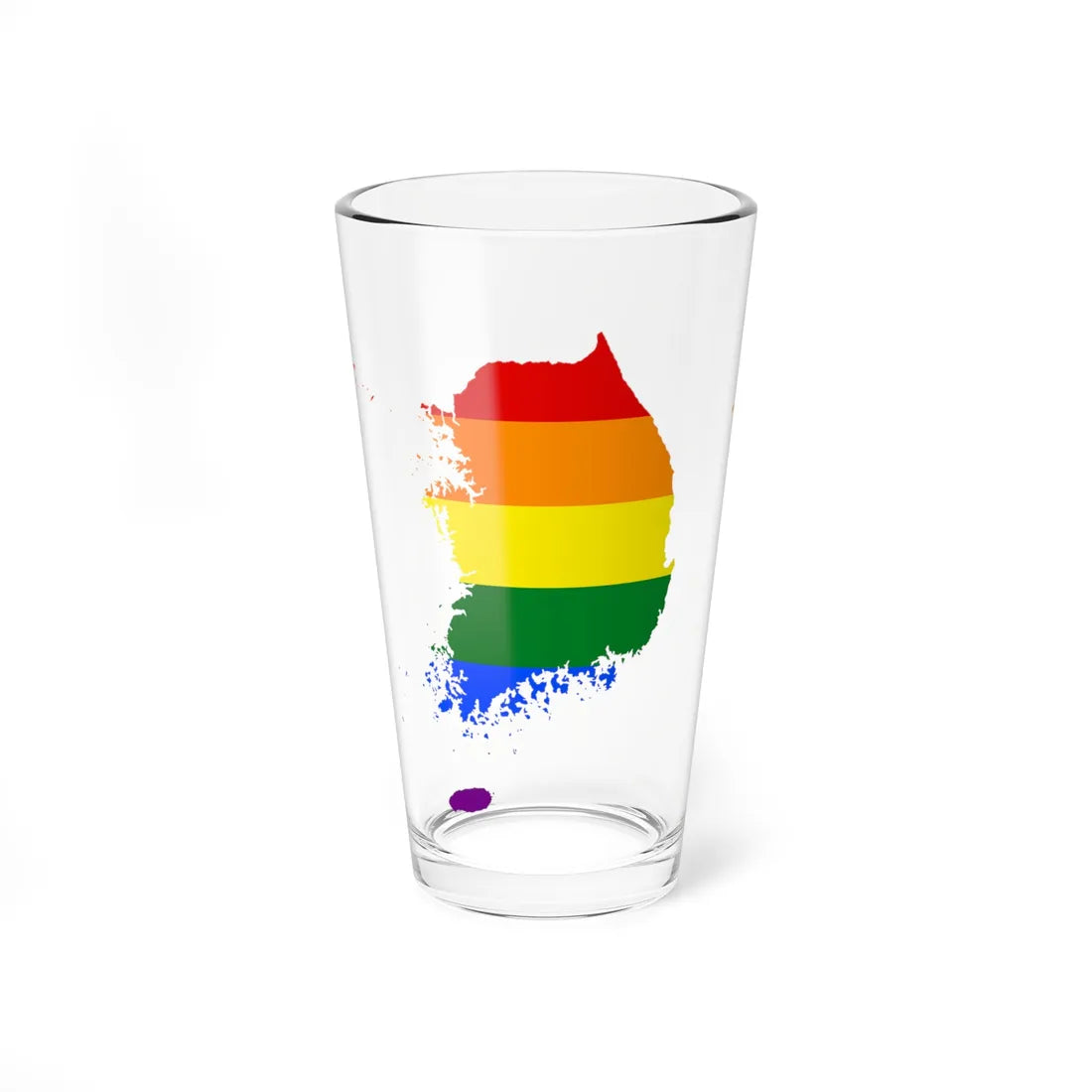 LGBT flag map of South Korea (Korea) Pint Glass 16oz 16oz - Go Mug Yourself