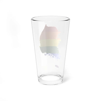LGBT flag map of South Korea (Korea) Pint Glass 16oz - Go Mug Yourself