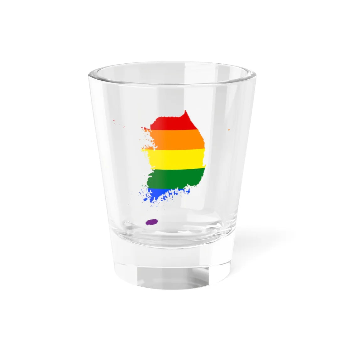 LGBT flag map of South Korea (Korea) Shot Glass 1.5oz 1.5oz - Go Mug Yourself