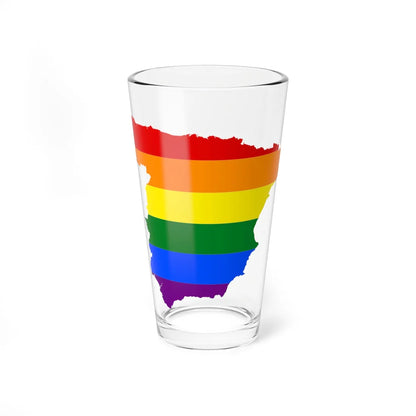 LGBT flag map of Spain (Spain) Pint Glass 16oz 16oz - Go Mug Yourself