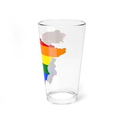LGBT flag map of Spain (Spain) Pint Glass 16oz - Go Mug Yourself