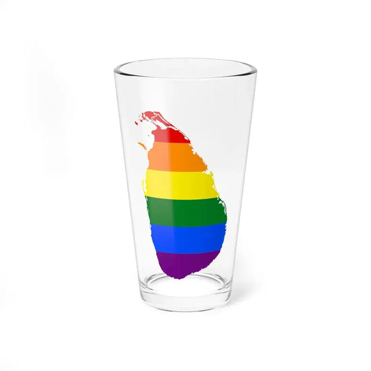 LGBT flag map of Sri Lanka (Sri Lanka) Pint Glass 16oz 16oz - Go Mug Yourself