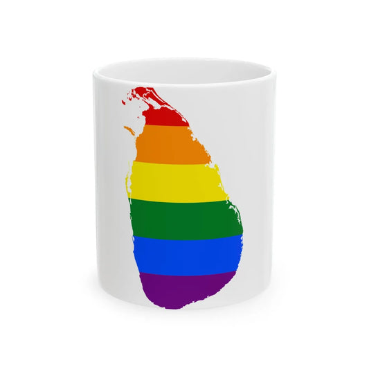 LGBT flag map of Sri Lanka (Sri Lanka) White Coffee Mug 11oz - Go Mug Yourself