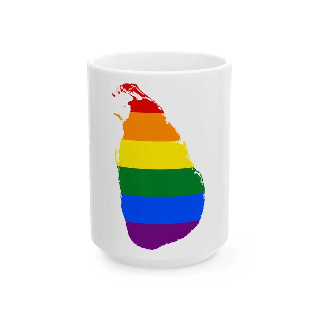 LGBT flag map of Sri Lanka (Sri Lanka) White Coffee Mug 15oz - Go Mug Yourself