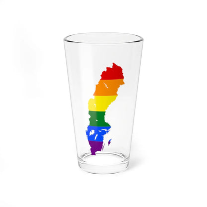 LGBT flag map of Sweden (Sweden) Pint Glass 16oz 16oz - Go Mug Yourself