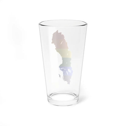 LGBT flag map of Sweden (Sweden) Pint Glass 16oz - Go Mug Yourself