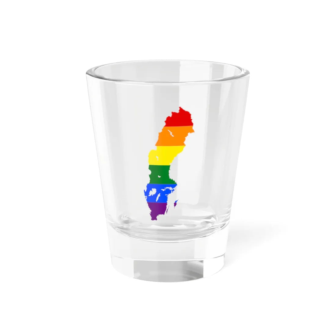 LGBT flag map of Sweden (Sweden) Shot Glass 1.5oz 1.5oz - Go Mug Yourself