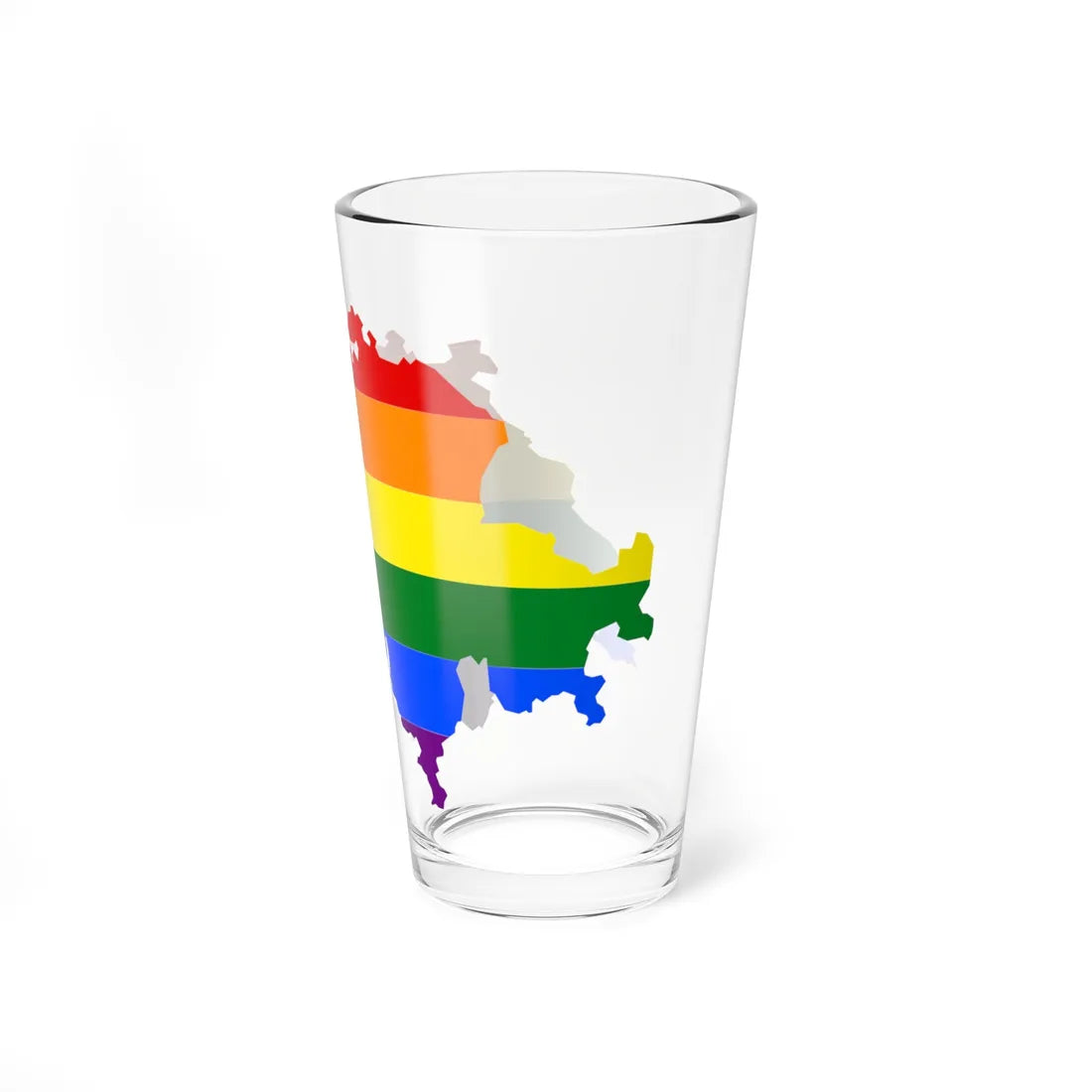 LGBT flag map of Switzerland (Switzerland) Pint Glass 16oz - Go Mug Yourself
