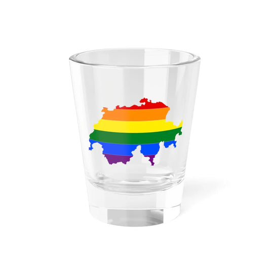 LGBT flag map of Switzerland (Switzerland) Shot Glass 1.5oz 1.5oz - Go Mug Yourself