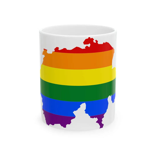 LGBT flag map of Switzerland (Switzerland) White Coffee Mug 11oz - Go Mug Yourself