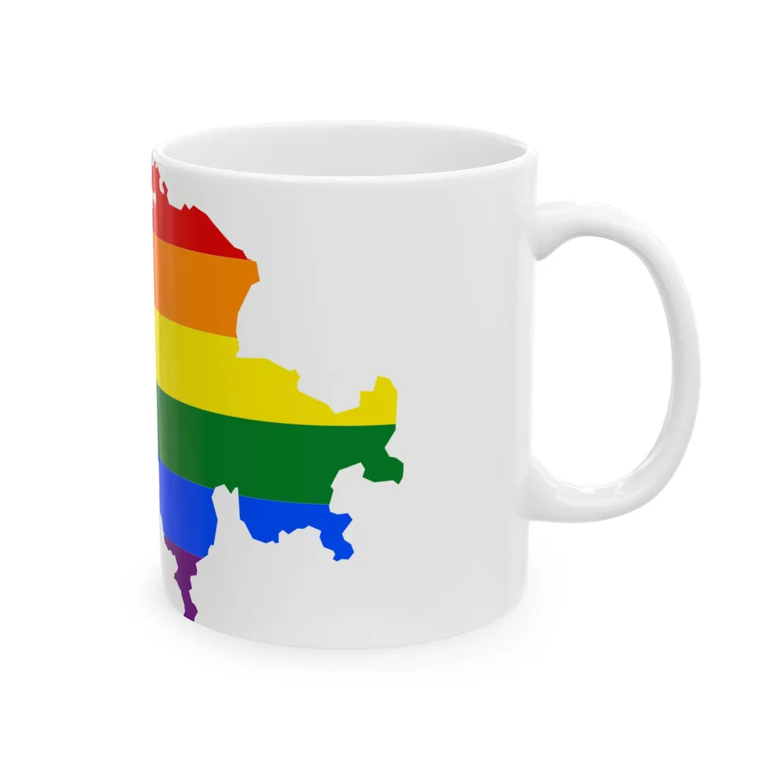 LGBT flag map of Switzerland (Switzerland) White Coffee Mug - Go Mug Yourself