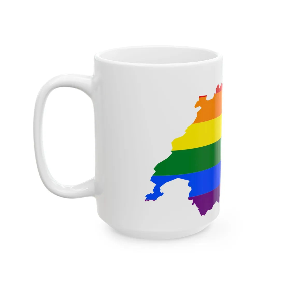 LGBT flag map of Switzerland (Switzerland) White Coffee Mug - Go Mug Yourself