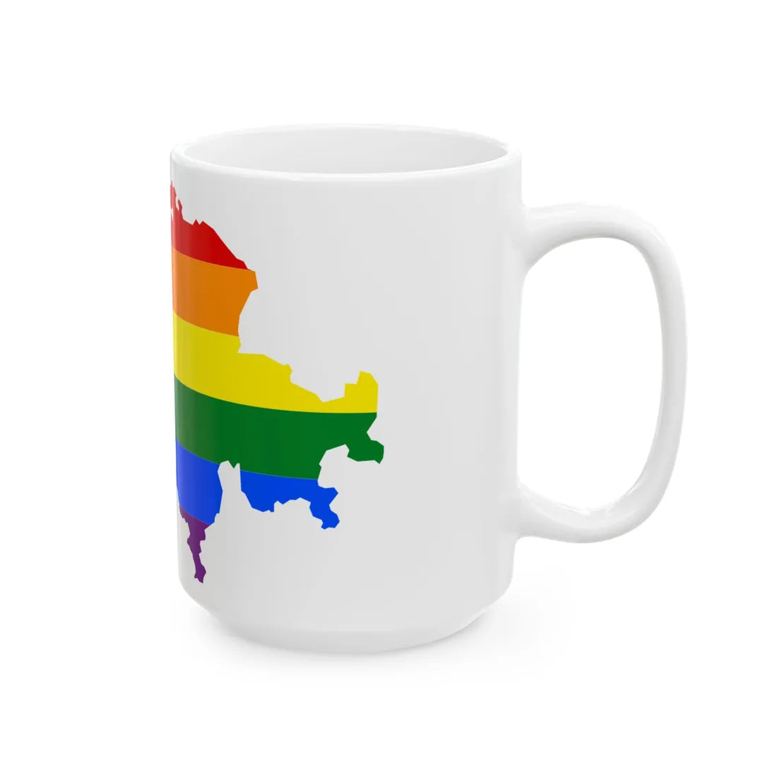 LGBT flag map of Switzerland (Switzerland) White Coffee Mug - Go Mug Yourself