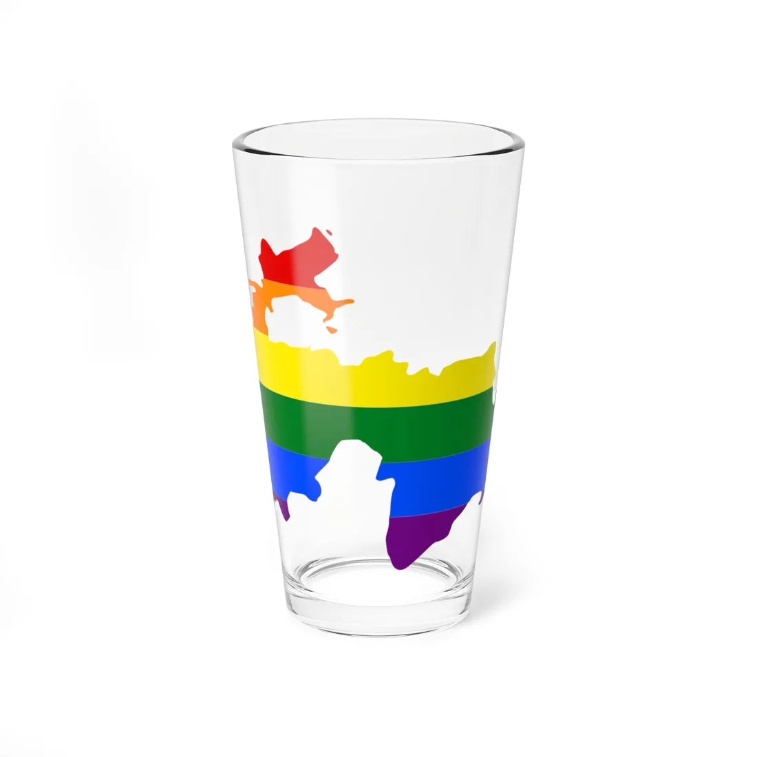 LGBT flag map of Tajikistan (Tajikistan) Pint Glass 16oz 16oz - Go Mug Yourself