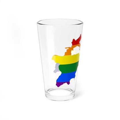 LGBT flag map of Tajikistan (Tajikistan) Pint Glass 16oz - Go Mug Yourself