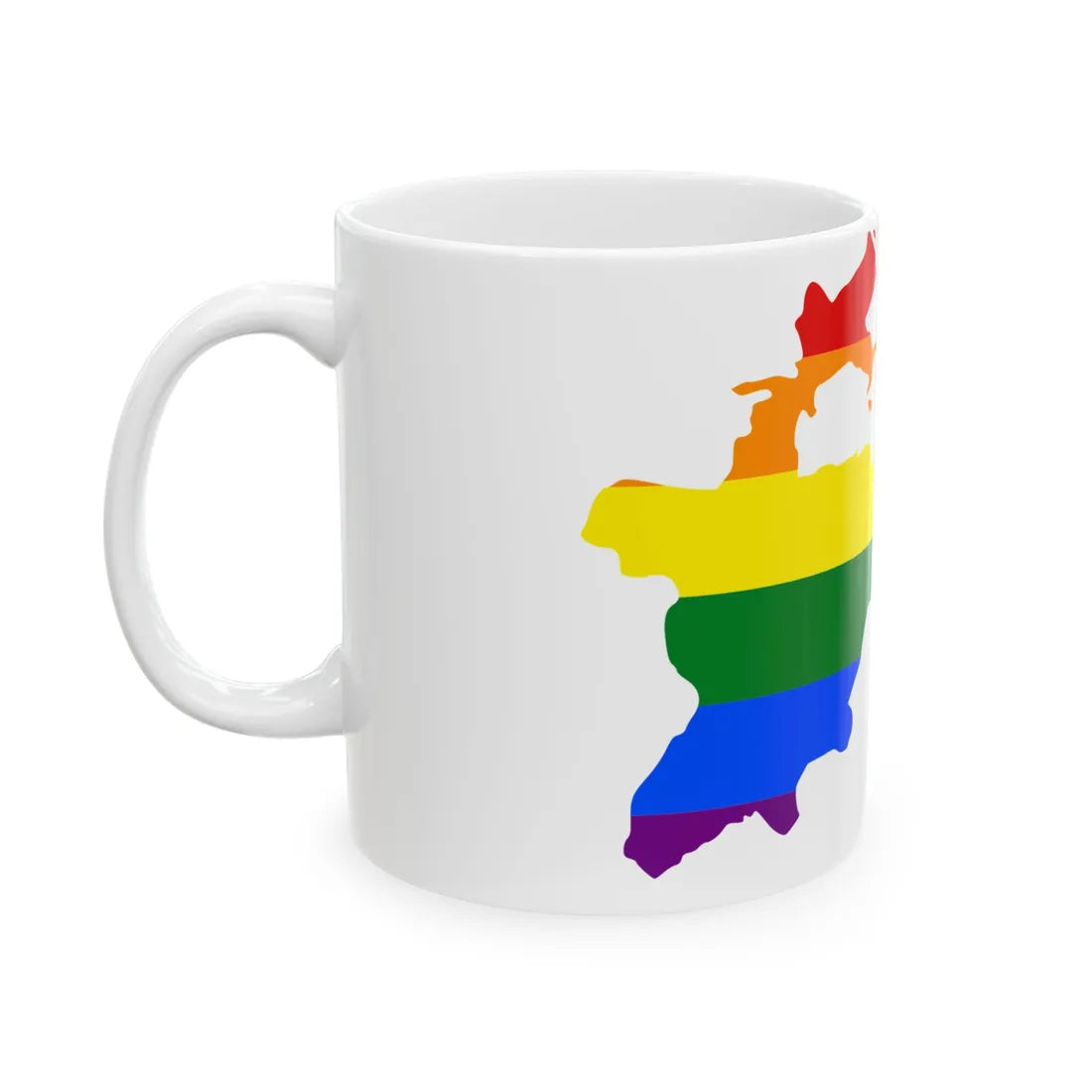 LGBT flag map of Tajikistan (Tajikistan) White Coffee Mug - Go Mug Yourself