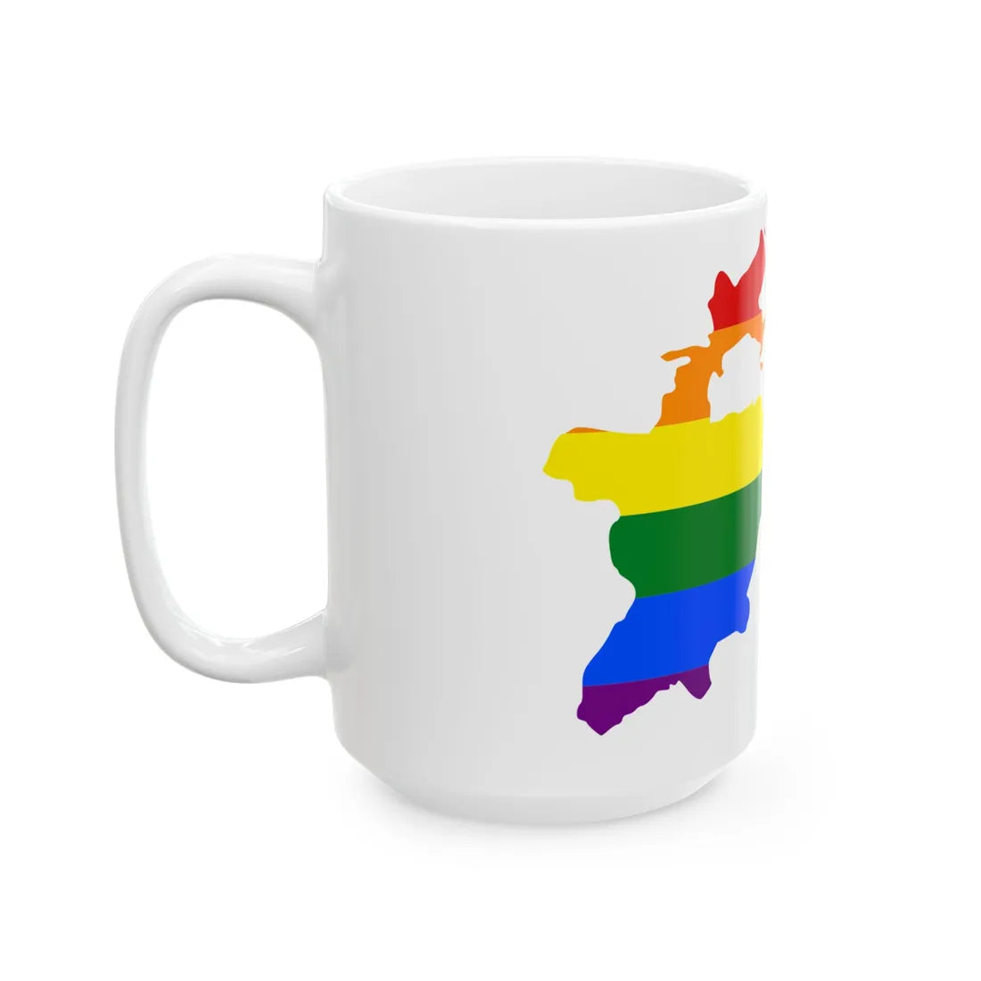 LGBT flag map of Tajikistan (Tajikistan) White Coffee Mug - Go Mug Yourself