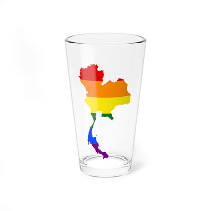 LGBT flag map of Thailand (Thailand) Pint Glass 16oz 16oz - Go Mug Yourself