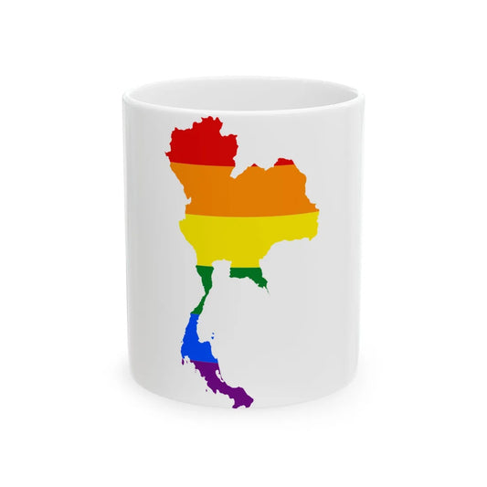LGBT flag map of Thailand (Thailand) White Coffee Mug 11oz - Go Mug Yourself