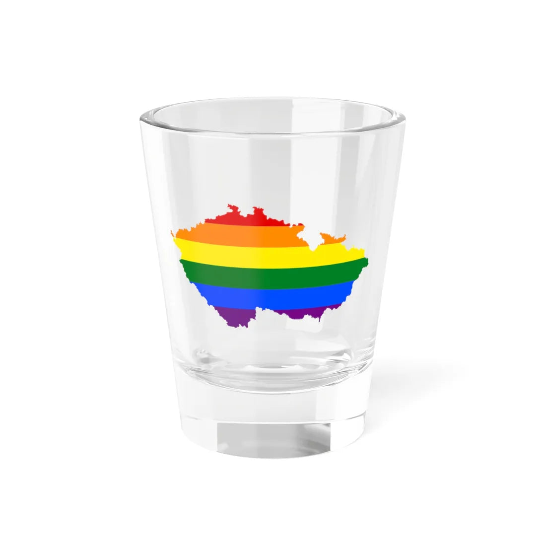 LGBT flag map of the Czech Republic (Czech Republic) Shot Glass 1.5oz 1.5oz - Go Mug Yourself
