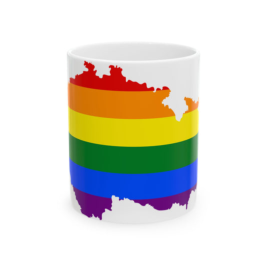 LGBT flag map of the Czech Republic (Czech Republic) White Coffee Mug-11oz-Go Mug Yourself