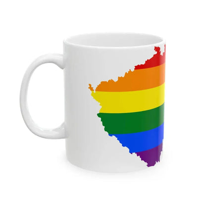LGBT flag map of the Czech Republic (Czech Republic) White Coffee Mug - Go Mug Yourself