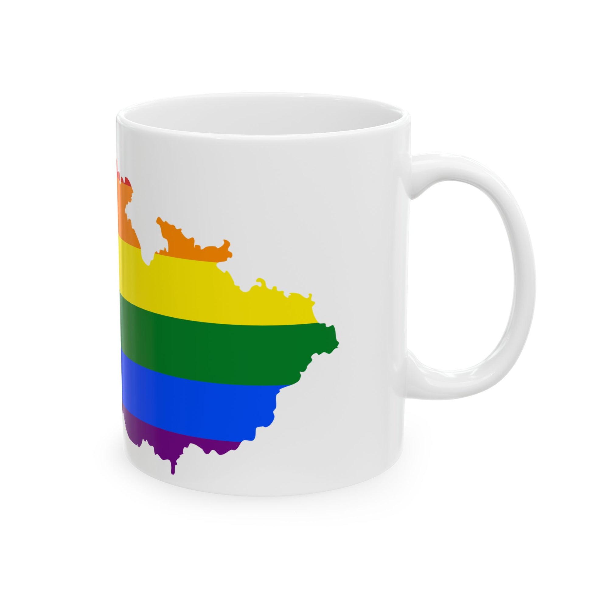 LGBT flag map of the Czech Republic (Czech Republic) White Coffee Mug-Go Mug Yourself