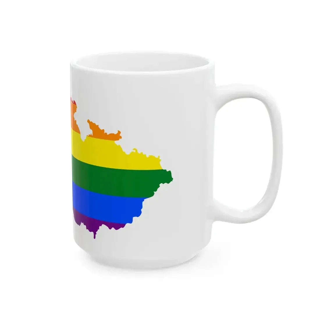 LGBT flag map of the Czech Republic (Czech Republic) White Coffee Mug - Go Mug Yourself