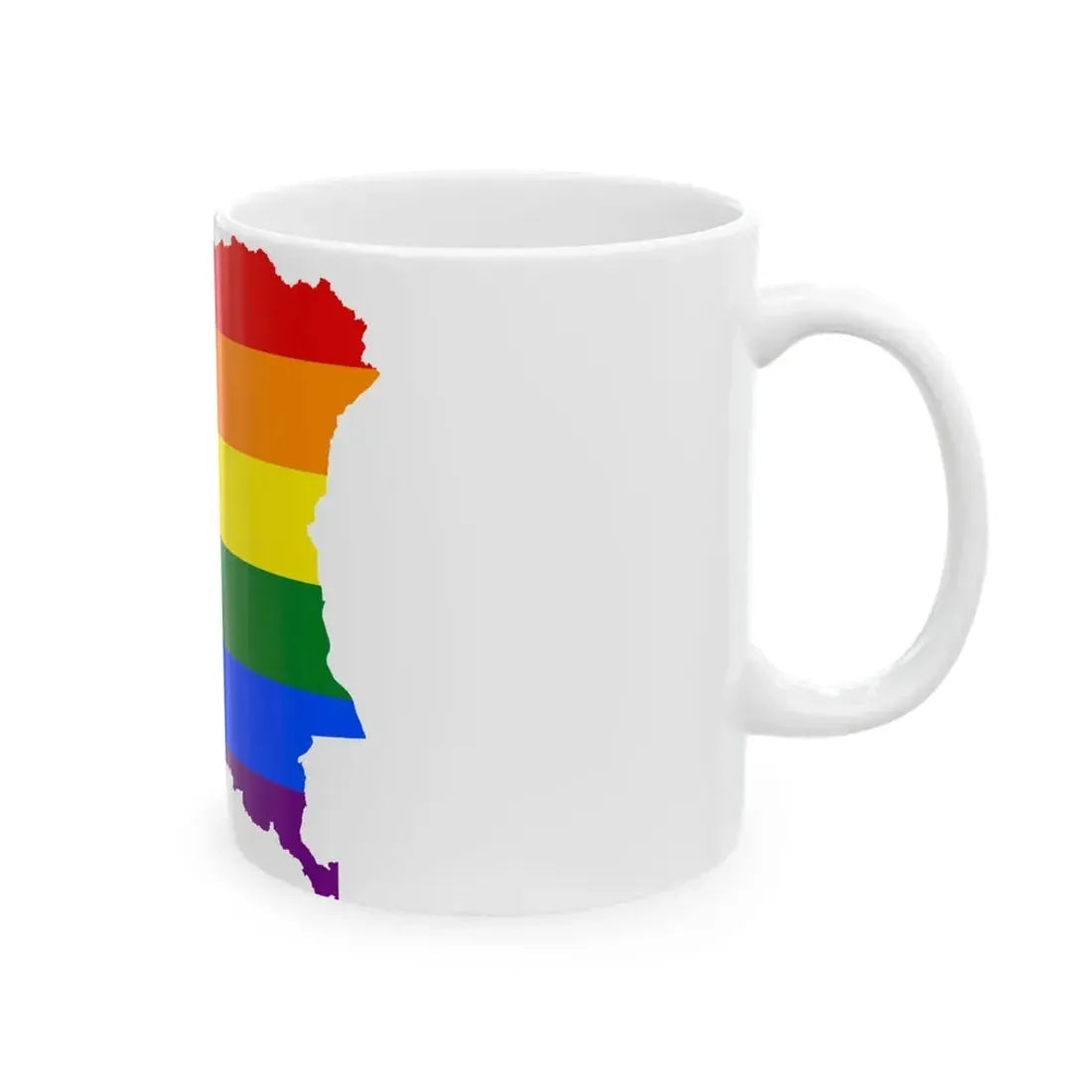 LGBT flag map of the Democratic Republic of the Congo (Congo) White Coffee Mug - Go Mug Yourself
