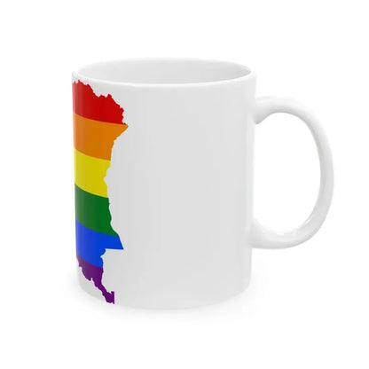 LGBT flag map of the Democratic Republic of the Congo (Congo) White Coffee Mug - Go Mug Yourself