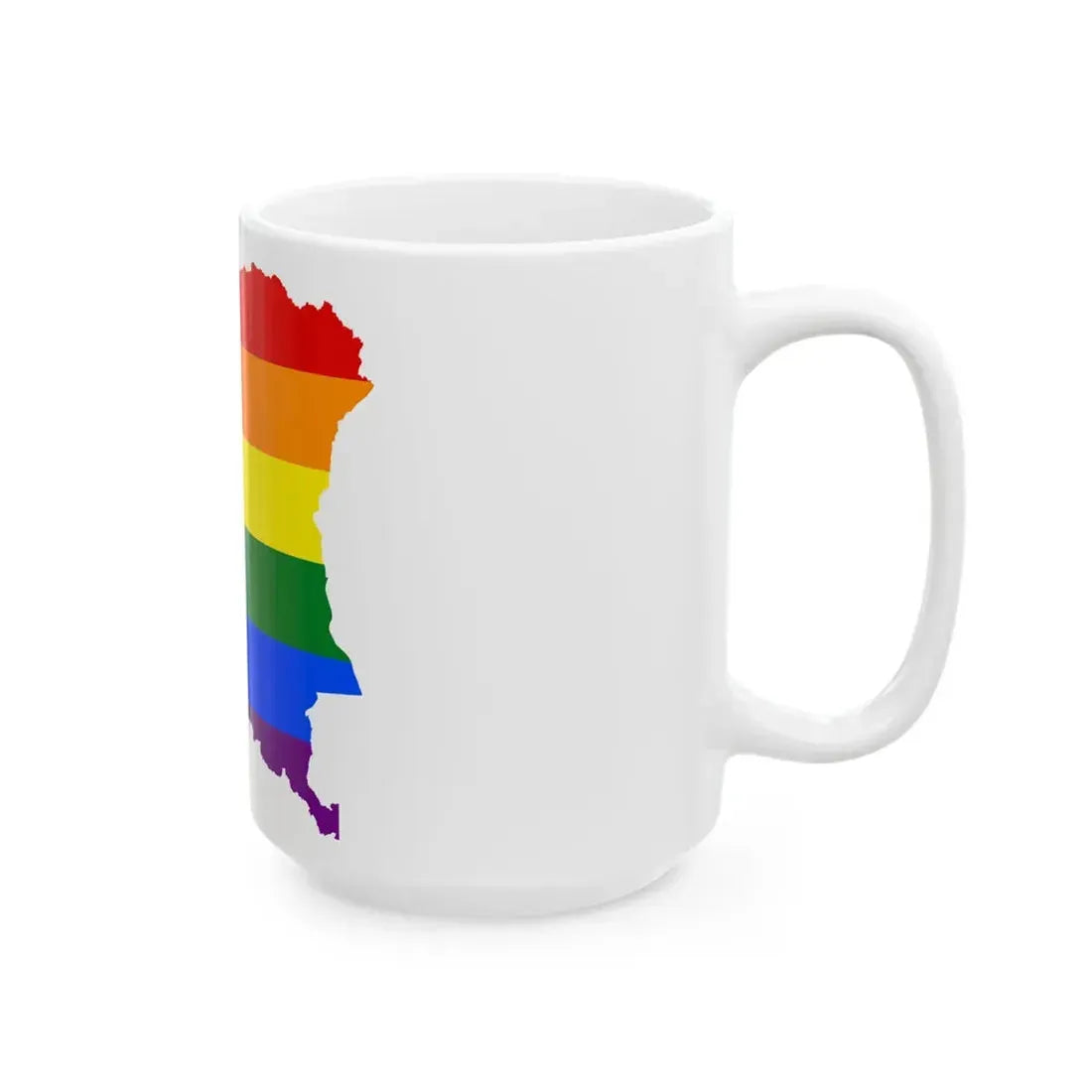 LGBT flag map of the Democratic Republic of the Congo (Congo) White Coffee Mug - Go Mug Yourself