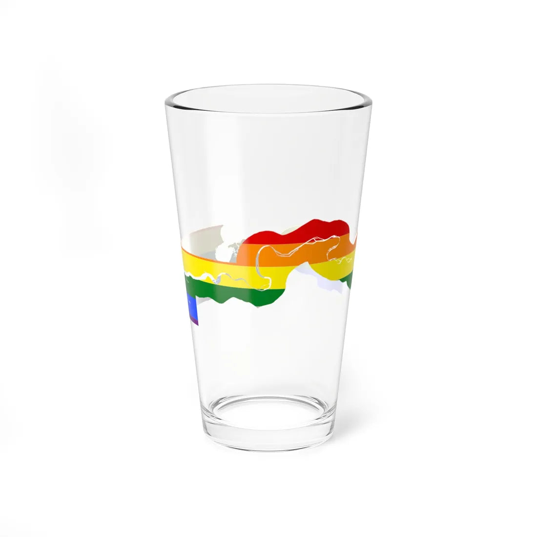 LGBT flag map of The Gambia (Gambia) Pint Glass 16oz 16oz - Go Mug Yourself