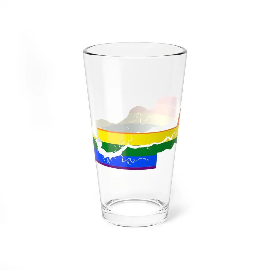 LGBT flag map of The Gambia (Gambia) Pint Glass 16oz - Go Mug Yourself