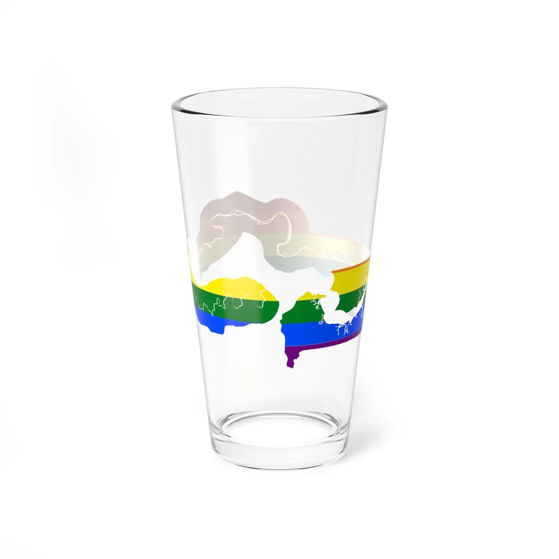 LGBT flag map of The Gambia (Gambia) Pint Glass 16oz - Go Mug Yourself
