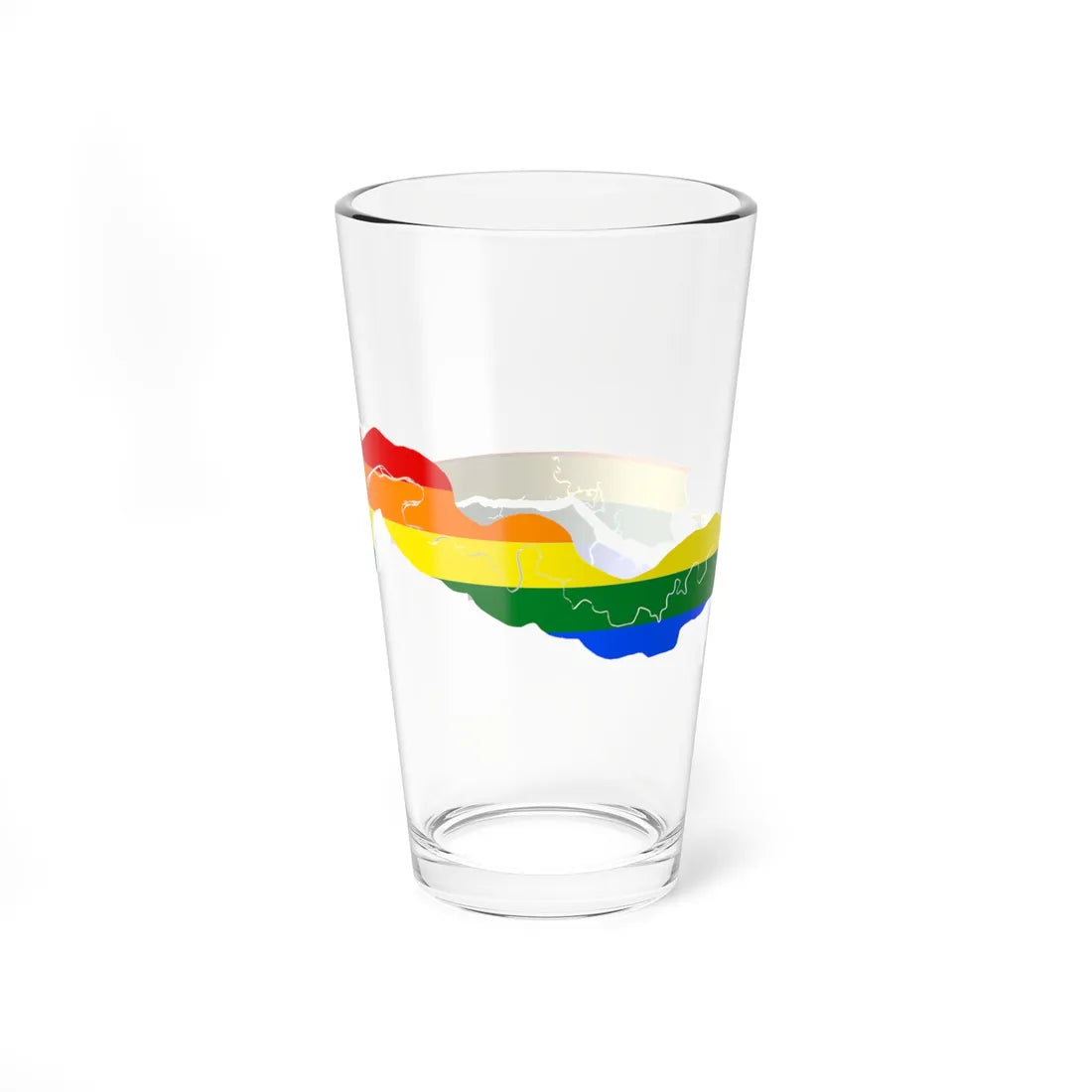 LGBT flag map of The Gambia (Gambia) Pint Glass 16oz - Go Mug Yourself