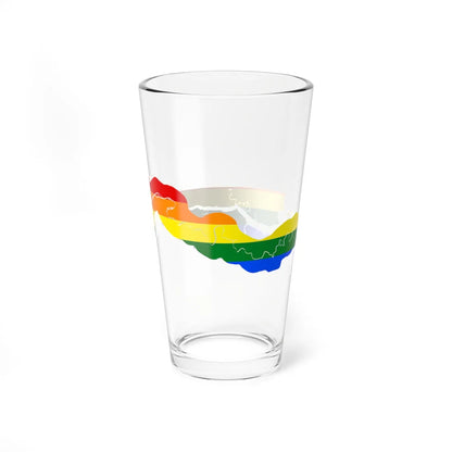 LGBT flag map of The Gambia (Gambia) Pint Glass 16oz - Go Mug Yourself
