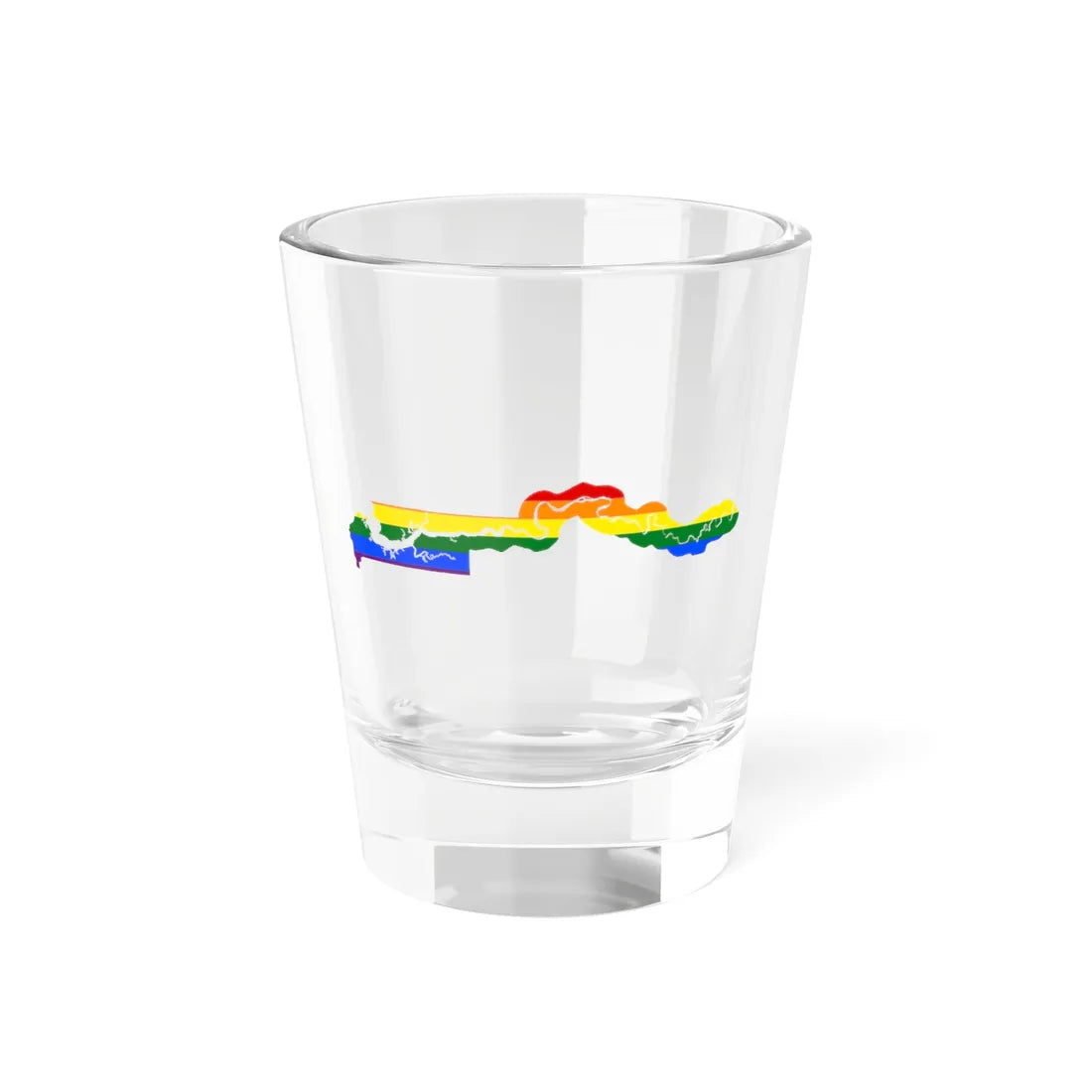 LGBT flag map of The Gambia (Gambia) Shot Glass 1.5oz 1.5oz - Go Mug Yourself