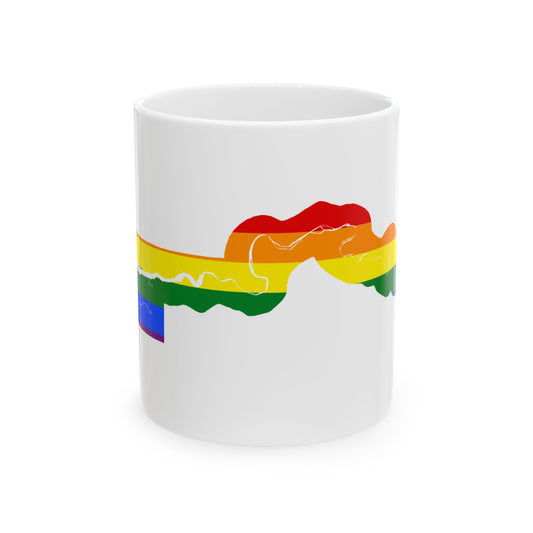 LGBT flag map of The Gambia (Gambia) White Coffee Mug-11oz-Go Mug Yourself